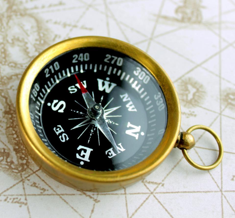 kompas na mapie